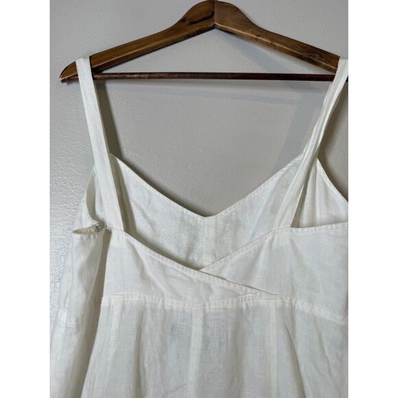 Lauren Ralph Lauren Y2k Babydoll Linen Midi Dress Sz 8 Cottagecore Beachy Boho - Picture 4 of 9